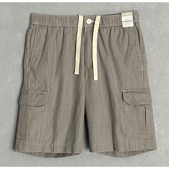 Tommy Bahama Men's Small x 9 "Linen the Dream" Cargo Shorts Linen Blend Grey NEW - Picture 1 of 11